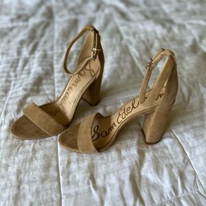 Sam Edelman Tan Women's suede heels block heel